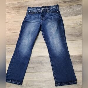 Lucky Brand Blue Midrise Medium Wash Straight Leg Sweet Crop Denim Jeans Size 12